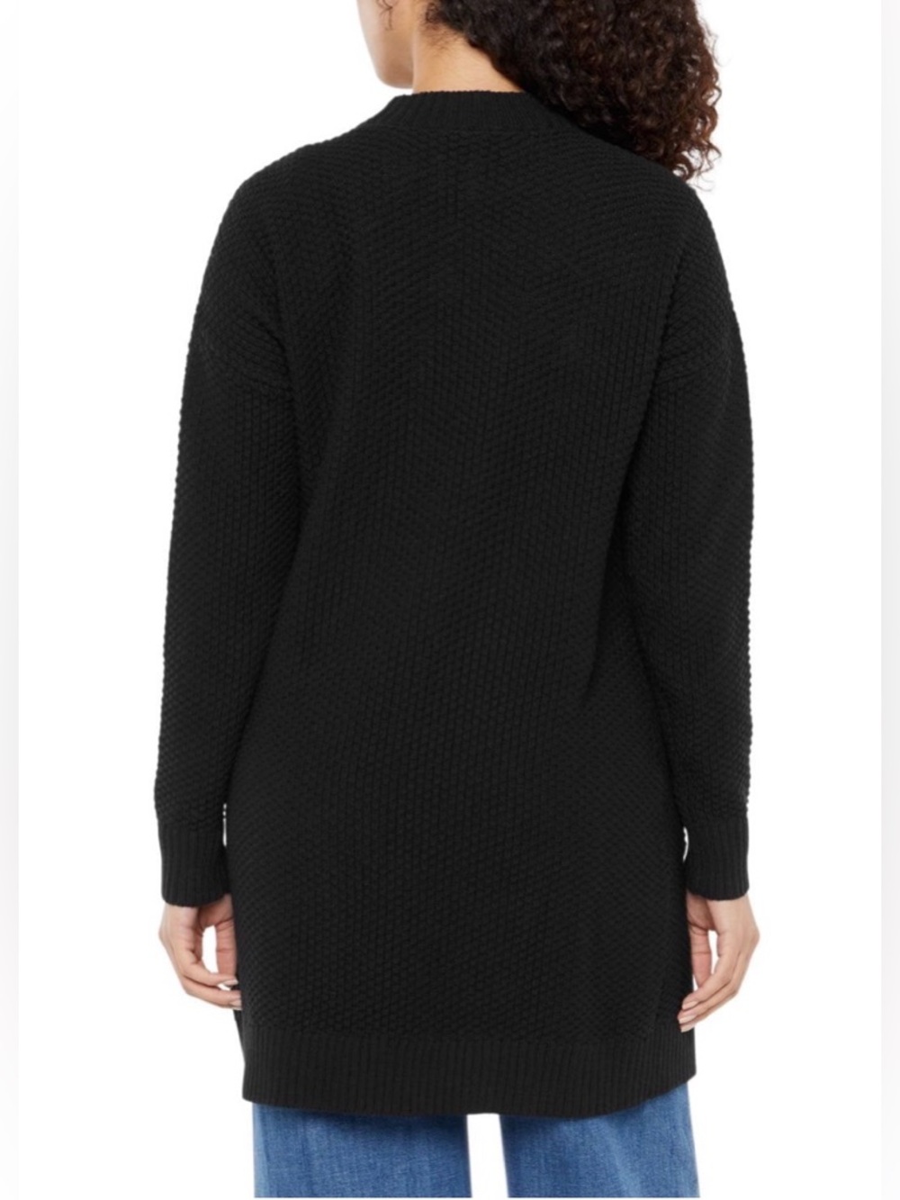 GAP Black Open-Front Long Cardigan with Pockets Size-Medium - Picture 2 of 6